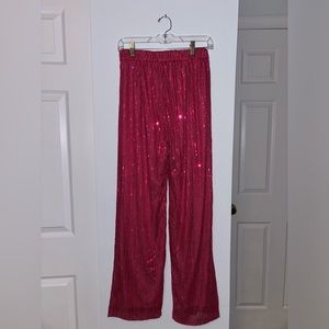 Pink Sparkly Flowy Pants